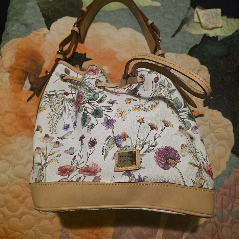 Dooney & Bourke Floral White and Tan Women's Bag